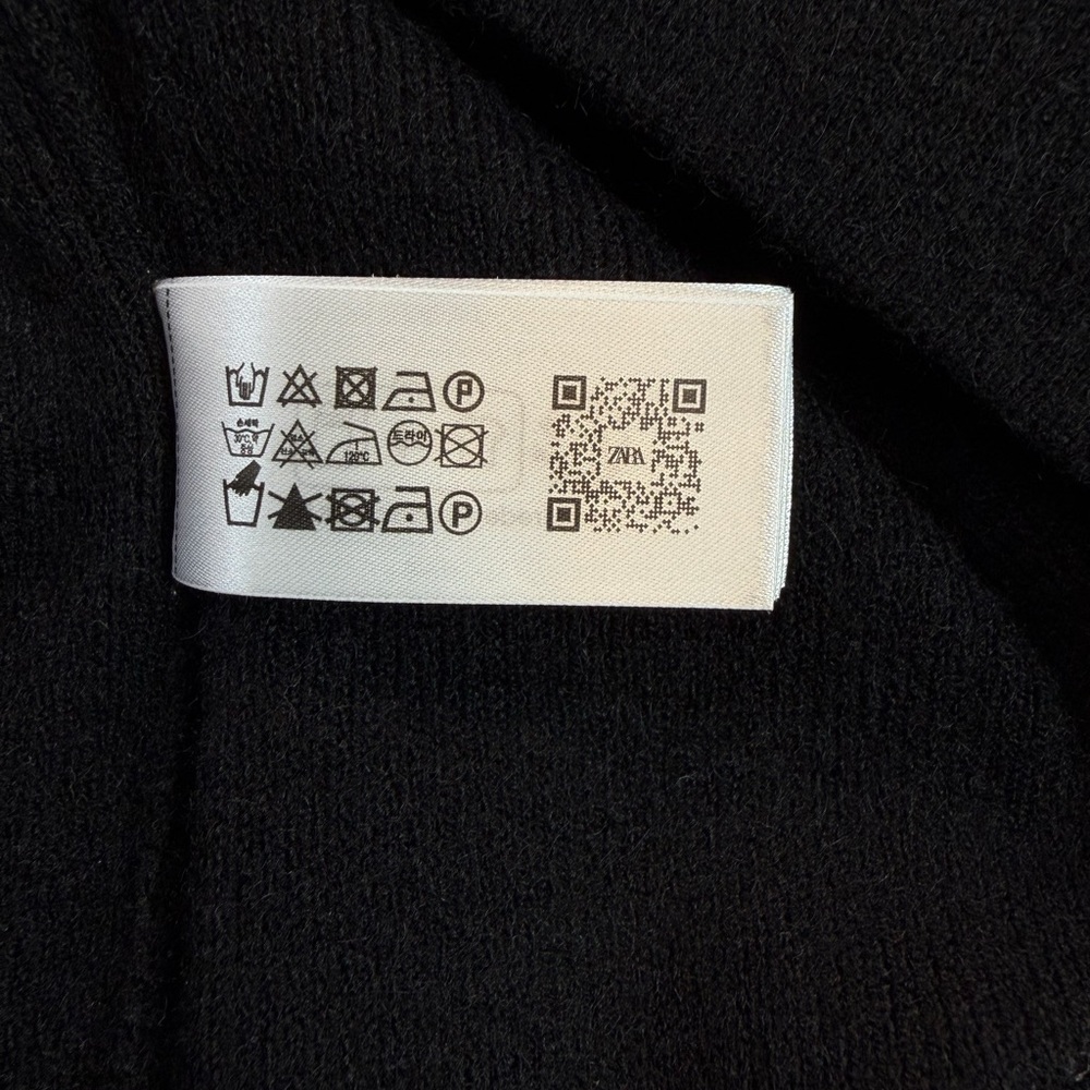 Zara Jewel Neck Black Knit Sweater Small EUC - Picture 12 of 13
